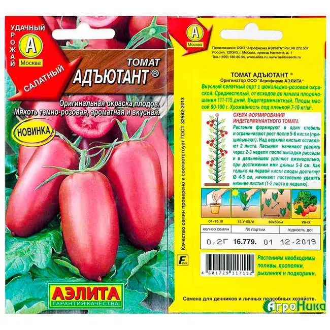 Томат Адъютант: характеристика и описание сорта, фото и отзывы о помидорах фирмы Аэлита