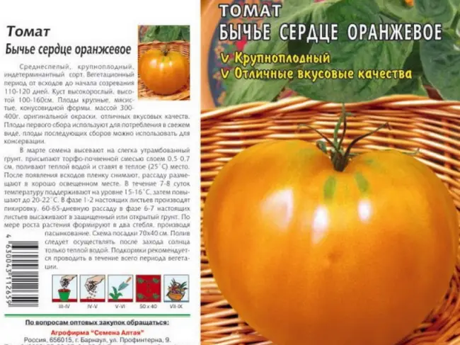 Особенности выращивания помидоров Оранжевое сердце, посадка и уход
